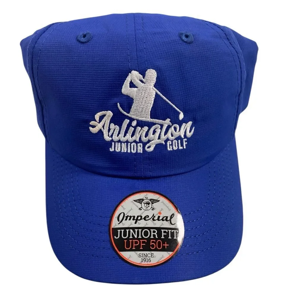 NWT Imperial YOUTH Blue Arlington Junior Golf Adjustable Baseball Hat UPF 50+